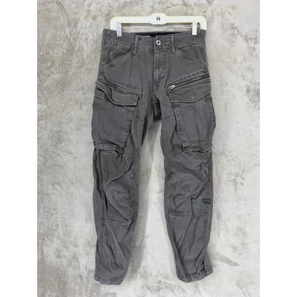 G-Star Raw Cargo Pants Mens 28 Rovic Zip 3D Tapered Grey Tactical Utility EUC